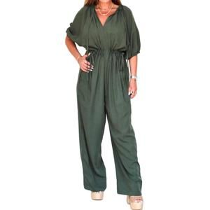 NEW WITHBLACK tencel jumpsuit in green